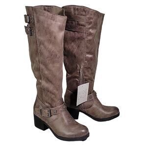 Carlos by Carlos Santana Cara Wide Calf Taupe Long Tall Boots Womens 5.5 NWT